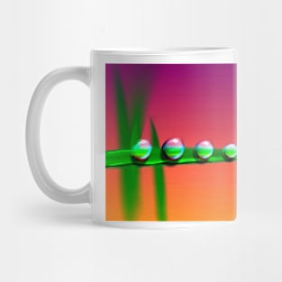 Water Drops on Grass Mug